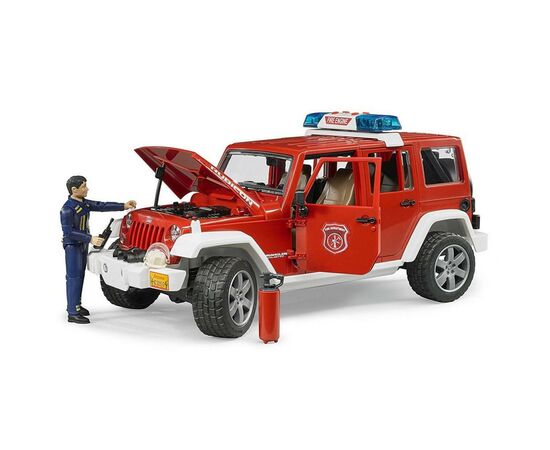 Спецтехника Bruder Джип пожарный Wrangler Unlimited Rubicon + фигурка (02528), изображение 4 Спецтехника Bruder Джип пожарный Wrangler Unlimited Rubicon + фигурка (02528), изображение 4