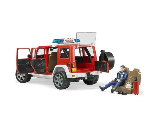 Спецтехника Bruder Джип пожарный Wrangler Unlimited Rubicon + фигурка (02528), изображение 5 Спецтехника Bruder Джип пожарный Wrangler Unlimited Rubicon + фигурка (02528), изображение 5