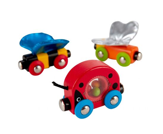 Железная дорога Hape Паровозик 3 вагона "Везучая божья коровка и друзья" (E3806), изображение 2 Железная дорога Hape Паровозик 3 вагона "Везучая божья коровка и друзья" (E3806), изображение 2