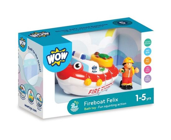 Развивающая игрушка Wow Toys Пожарная лодка Феликс (01017), изображение 7 Развивающая игрушка Wow Toys Пожарная лодка Феликс (01017), изображение 7