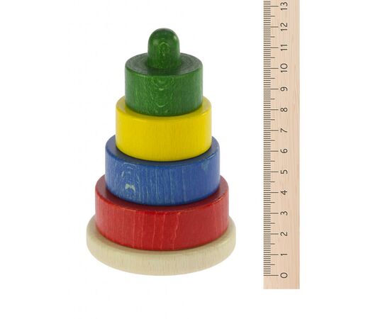 Развивающая игрушка Nic Пирамидка деревянная этажная разноцветная (NIC2312), изображение 2 Развивающая игрушка Nic Пирамидка деревянная этажная разноцветная (NIC2312), изображение 2