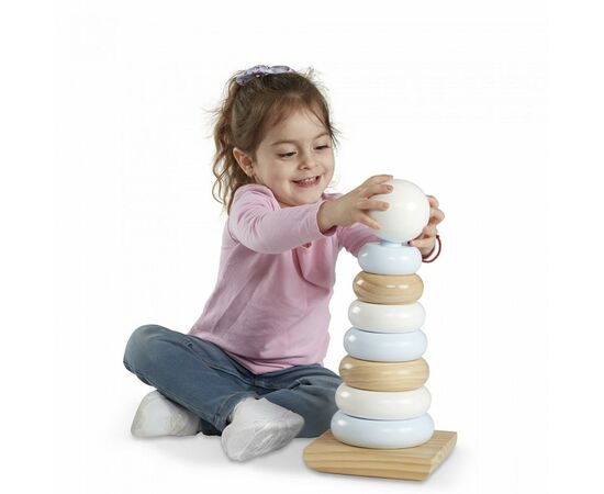 Развивающая игрушка Melissa&Doug Огромная натуральная деревянная пирамидка (MD30540), изображение 3 Развивающая игрушка Melissa&Doug Огромная натуральная деревянная пирамидка (MD30540), изображение 3