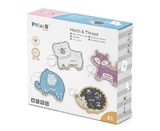 Развивающая игрушка Viga Toys Шнуровка PolarB Зверята 4 шт. (44044), изображение 2 Развивающая игрушка Viga Toys Шнуровка PolarB Зверята 4 шт. (44044), изображение 2