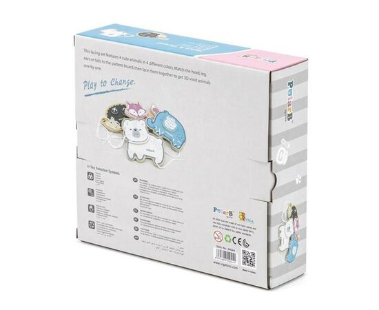 Развивающая игрушка Viga Toys Шнуровка PolarB Зверята 4 шт. (44044), изображение 3 Развивающая игрушка Viga Toys Шнуровка PolarB Зверята 4 шт. (44044), изображение 3