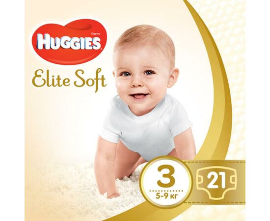 Подгузник Huggies Elite Soft 3 Small (5-9 кг) 21 шт (5029053546308)