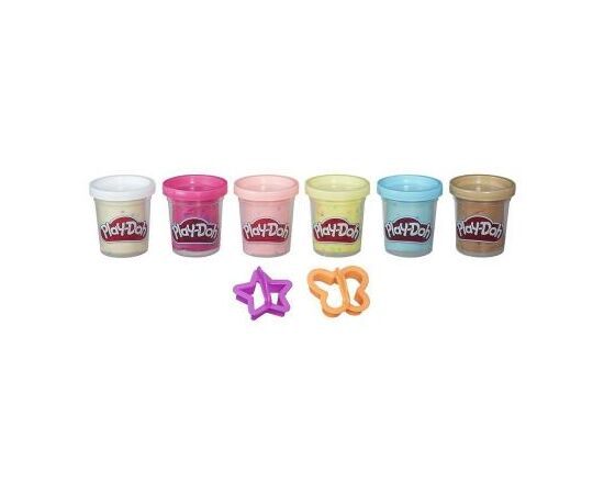 Набор для творчества Hasbro Play-Doh 6 баночек с конфетти (B3423), изображение 2 Набор для творчества Hasbro Play-Doh 6 баночек с конфетти (B3423), изображение 2