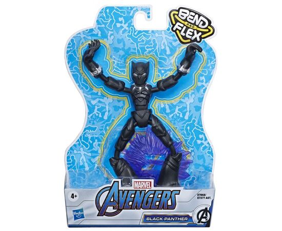 Фигурка для геймеров Hasbro Avengers Bend and flex Черная Пантера (E7377_E7868), изображение 2 Фигурка для геймеров Hasbro Avengers Bend and flex Черная Пантера (E7377_E7868), изображение 2
