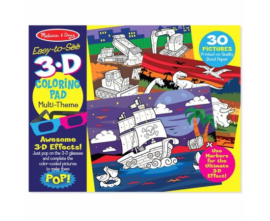 Набор для творчества Melissa&Doug 3D раскраска по точкам для мальчиков (MD9964)