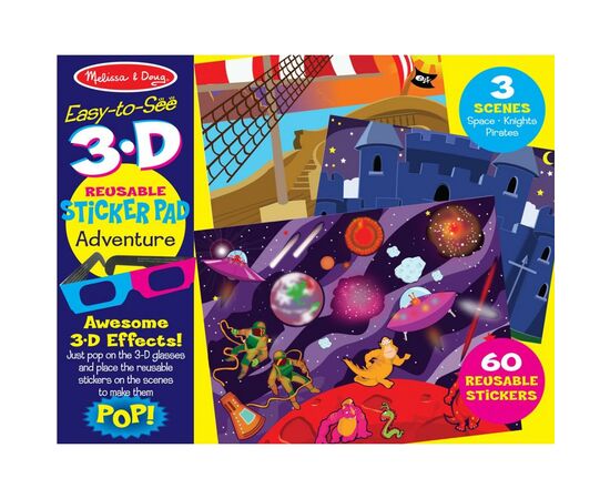 Набор для творчества Melissa&Doug Многоразовые 3D наклейки с очками Приключения (MD9375)