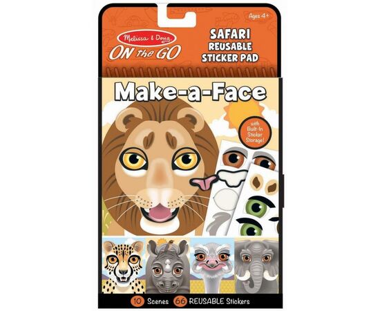 Набір для творчості Melissa&Doug Блокнот з багаторазовими наліпками Сафарі (MD30510)