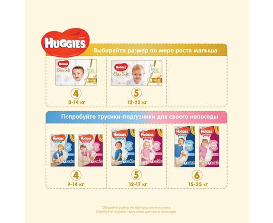 Подгузник Huggies Elite Soft 4 (8-14 кг) 132 шт (5029054566220), изображение 10 Подгузник Huggies Elite Soft 4 (8-14 кг) 132 шт (5029054566220), изображение 10