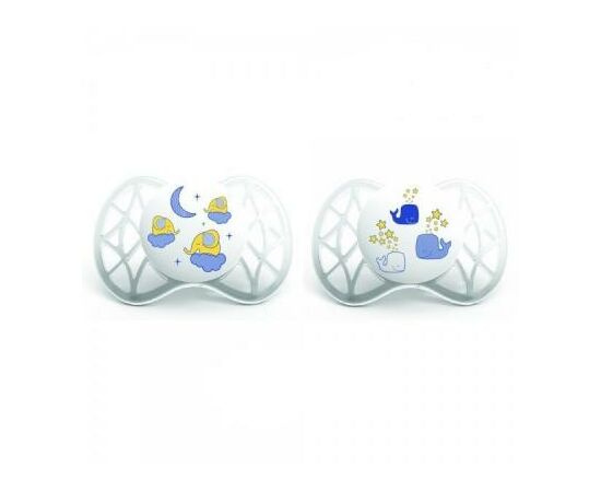 Пустышка Nuvita Air симметрическая 0м+ 2 шт. светится в темноте (NV7063)