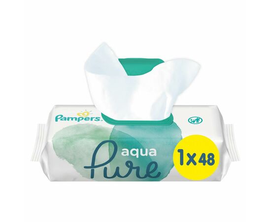 Детские влажные салфетки Pampers Aqua Pure 48 (8001090603326), изображение 4 Детские влажные салфетки Pampers Aqua Pure 48 (8001090603326), изображение 4