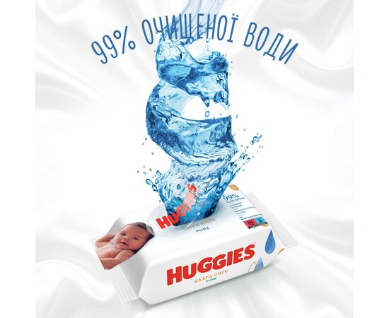 Детские влажные салфетки Huggies Pure Extra Care 3 х 56 шт (5029054222119), изображение 6 Детские влажные салфетки Huggies Pure Extra Care 3 х 56 шт (5029054222119), изображение 6