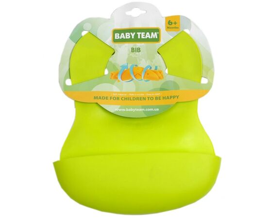 Нагрудничек Baby Team резиновый (6500_салатовый), изображение 2 Нагрудничек Baby Team резиновый (6500_салатовый), изображение 2