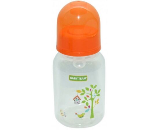 Бутылочка для кормления Baby Team с силиконовой соской, 125 мл 0+ оранж (1400_оранжевый), изображение 2 Бутылочка для кормления Baby Team с силиконовой соской, 125 мл 0+ оранж (1400_оранжевый), изображение 2