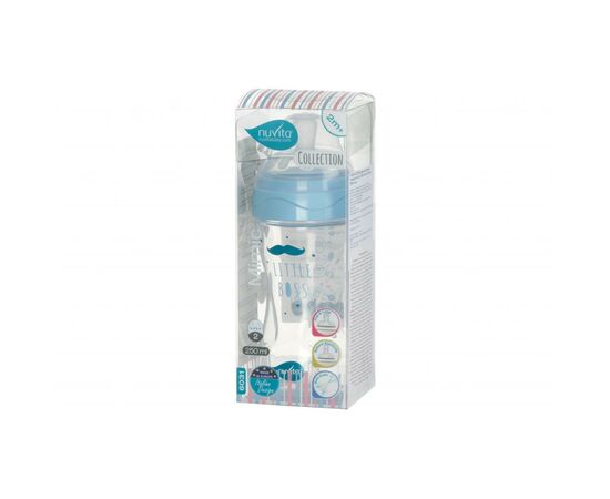 Бутылочка для кормления Nuvita Mimic Collection 250 мл синяя (NV6031AZZURO), изображение 2 Бутылочка для кормления Nuvita Mimic Collection 250 мл синяя (NV6031AZZURO), изображение 2