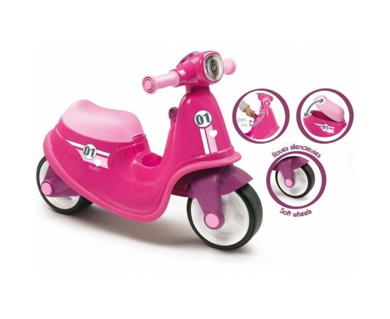 Беговел Smoby розовый (721002), изображение 5 Беговел Smoby розовый (721002), изображение 5