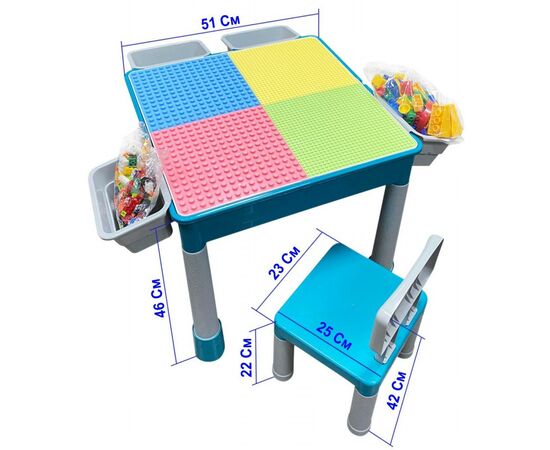 Детский стол Microlab Toys Конструктор Игровой Центр + 1 стул (GT-16), изображение 5 Детский стол Microlab Toys Конструктор Игровой Центр + 1 стул (GT-16), изображение 5