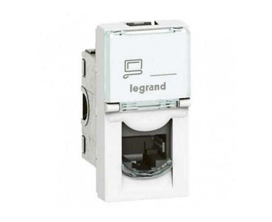Комп'ютерна розетка LEGRAND Розетка компьютерная MOSAIC RJ45 UTP кат.5E LCS, 1 модуль (076551)