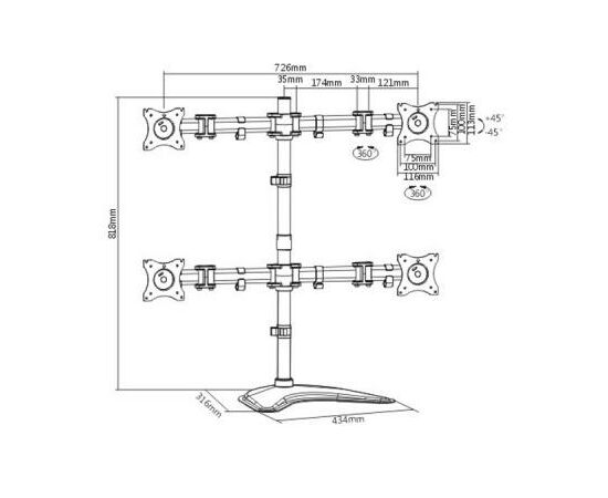 Кронштейн ITech MBS-22M, изображение 4 Кронштейн ITech MBS-22M, изображение 4