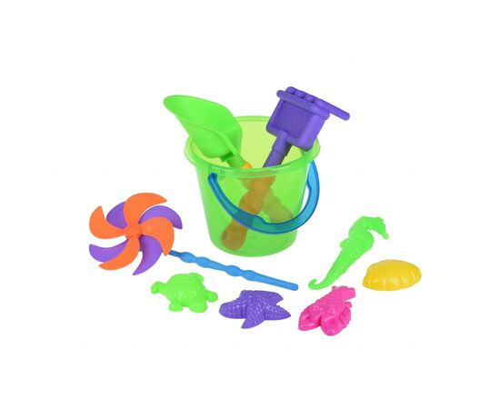 Іграшка для піску Same Toy с Воздушной вертушкой (зеленое ведро) 9 шт (HY-1206WUt-1)