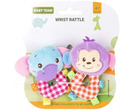 Брязкальце Baby Team Брязкальце-браслет Слоник+Мавпочка (8504_Слоник)