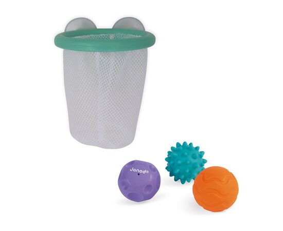 Іграшка для ванної Janod Корзина з м'ячиками (J04708), зображення 2 Іграшка для ванної Janod Корзина з м'ячиками (J04708), зображення 2