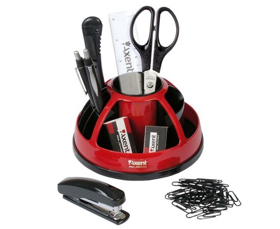 Настольный набор Axent Duoton, 9 items, red (blister) (2104-04-А)