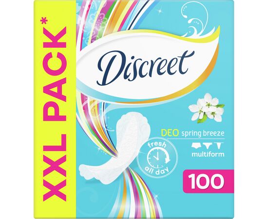 Ежедневные прокладки Discreet Deo Spring Breeze 100 шт (8001090162113), изображение 2 Ежедневные прокладки Discreet Deo Spring Breeze 100 шт (8001090162113), изображение 2