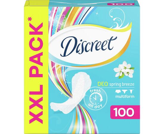 Ежедневные прокладки Discreet Deo Spring Breeze 100 шт (8001090162113), изображение 3 Ежедневные прокладки Discreet Deo Spring Breeze 100 шт (8001090162113), изображение 3