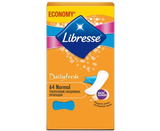 Щоденні прокладки Libresse Dailyfresh Normal в индивидуальной упаковке 64 шт (7322540758214)