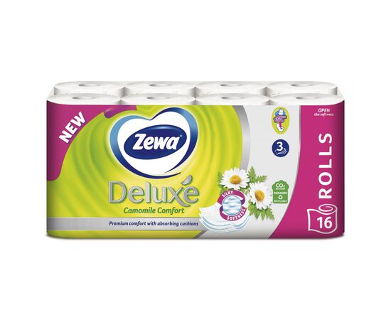 Туалетная бумага Zewa Deluxe Ромашка 3 слоя 16 рулонов (7322540201925), изображение 2