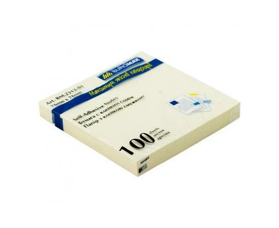 Бумага для заметок Buromax with adhesive layer 76х76мм, 100sheets, JOBMAX, yellow (BM.2312-01), изображение 2 Бумага для заметок Buromax with adhesive layer 76х76мм, 100sheets, JOBMAX, yellow (BM.2312-01), изображение 2