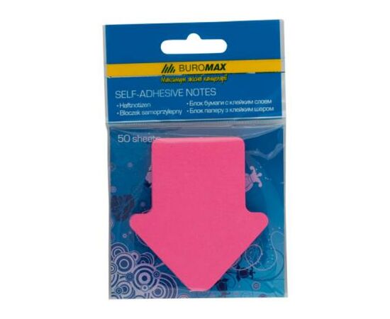 Бумага для заметок Buromax with adhesive layer "Arrow", 50 sheets, NEON colors mix (BM.2366-99), изображение 2 Бумага для заметок Buromax with adhesive layer "Arrow", 50 sheets, NEON colors mix (BM.2366-99), изображение 2