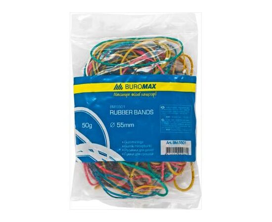 Резинки для грошей Buromax JOBMAX assorted colors, 50г (BM.5501)