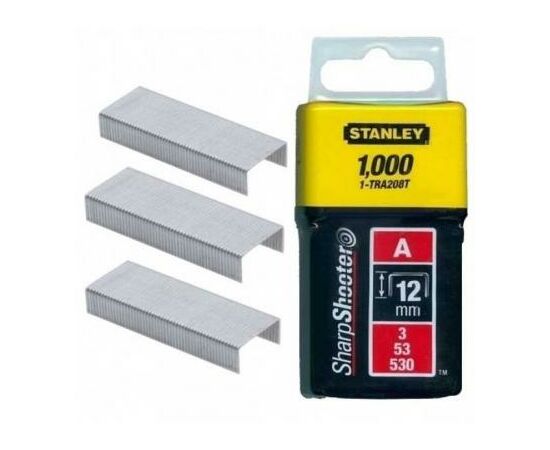 Скобы Stanley Light Duty тип а, 12мм, 1000шт (1-TRA208T), изображение 2 Скобы Stanley Light Duty тип а, 12мм, 1000шт (1-TRA208T), изображение 2