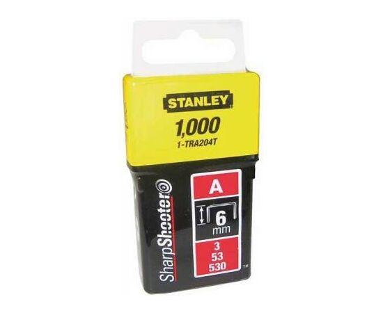 Скоби Stanley Light Duty тип а, 6мм, 1000шт (1-TRA204T)