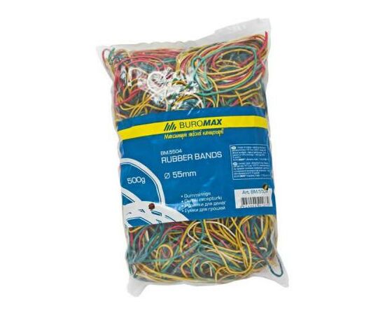 Резинки для грошей Buromax JOBMAX assorted colors, 500г (BM.5504)
