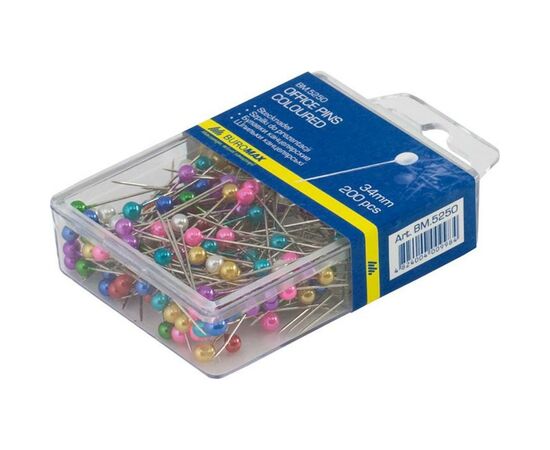 Кнопки Buromax office pins coloured, 200шт (BM.5250)