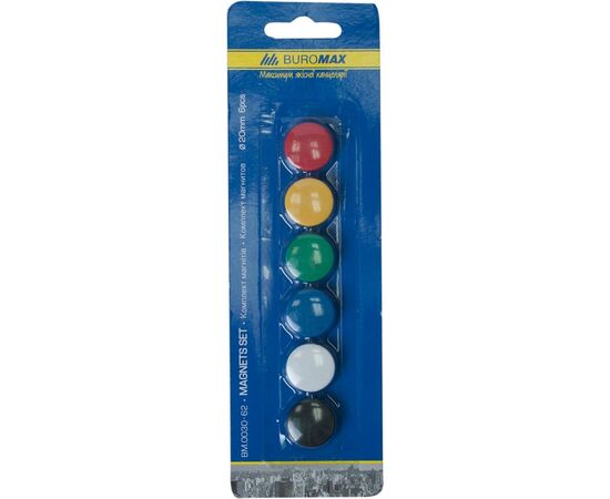Магнит Buromax 20mm, set 6pcs, blister (BM.0030-62)