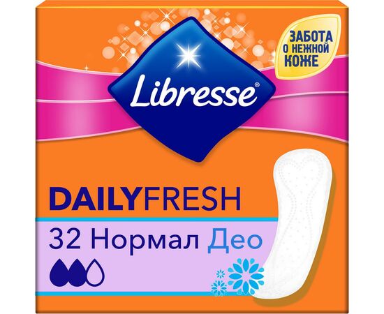 Ежедневные прокладки Libresse Daily Fresh Normal Deo, 32 шт (7322540867794)