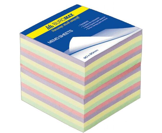 Бумага для заметок Buromax DECOR 90х90х70мм, unglued (BM.2289)
