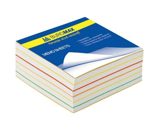 Папір для нотаток Buromax Rainbow 80х80х30мм, glued (BM.2232)