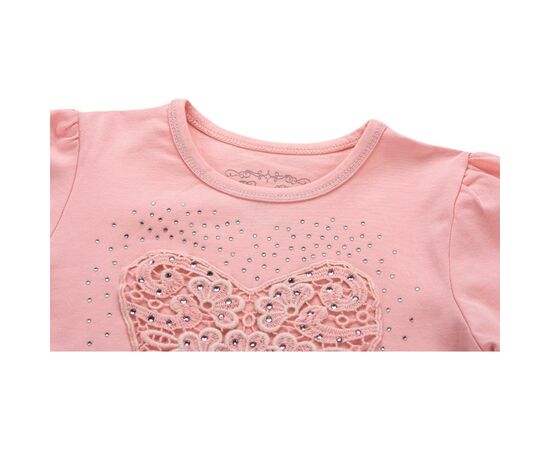 Кофта Breeze с сердцем и стразами (7885-116G-peach), изображение 3