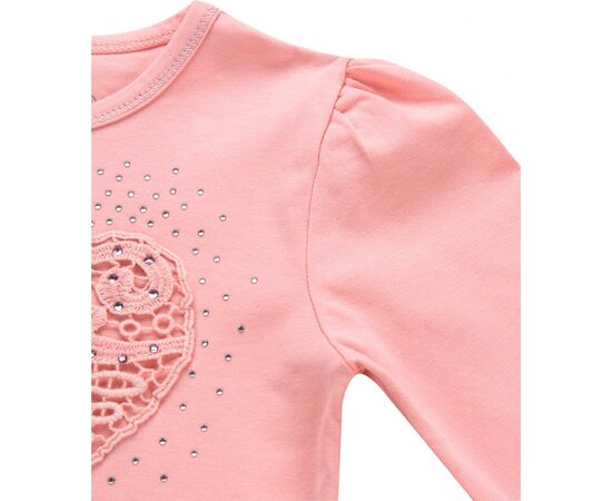 Кофта Breeze с сердцем и стразами (7885-116G-peach), изображение 5