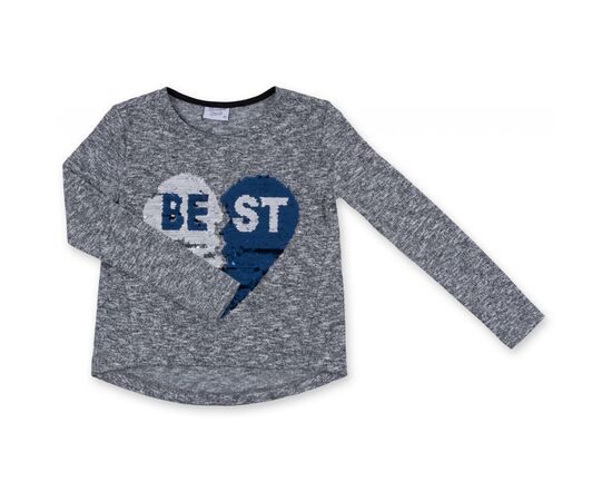 Кофта Breeze з аплікацією з паєток "BEST" (1257_1-116G-gray blue)