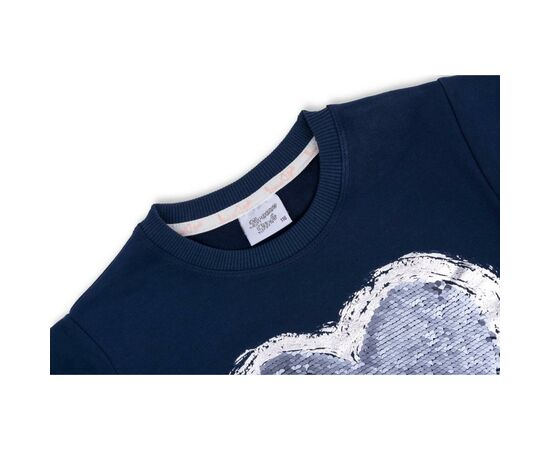 Кофта Breeze с сердцем из пайеток (9972-152G-blue), изображение 3