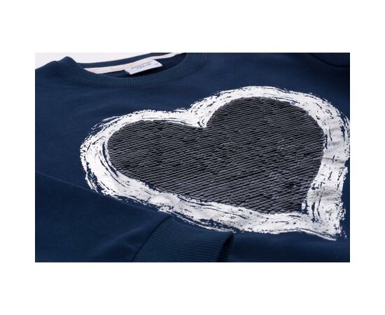 Кофта Breeze с сердцем из пайеток (9972-152G-blue), изображение 4