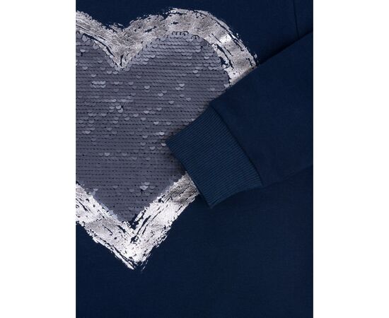 Кофта Breeze с сердцем из пайеток (9972-152G-blue), изображение 5